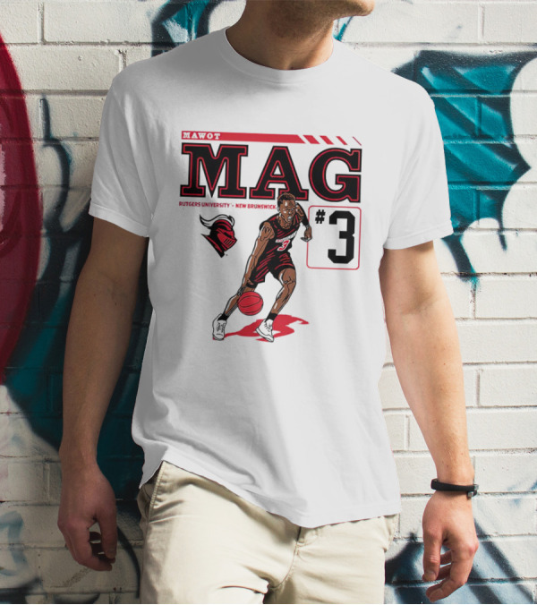 Mawot Mag #3 Rutgers Scarlet Knights Basketball Caricature Rutgers University New Brunswick T-Shirt
