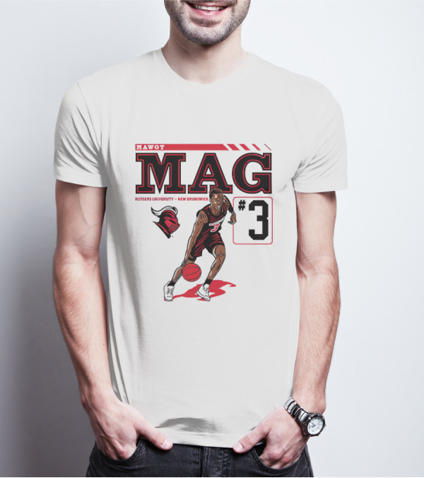 Mawot Mag #3 Rutgers Scarlet Knights Basketball Caricature Rutgers University New Brunswick T-Shirt