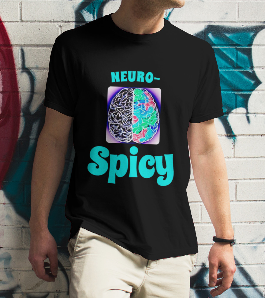 Neuro-Spicy Brains Vibrant Colorful Brain T-Shirt