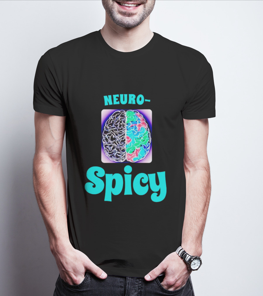 Neuro-Spicy Brains Vibrant Colorful Brain T-Shirt
