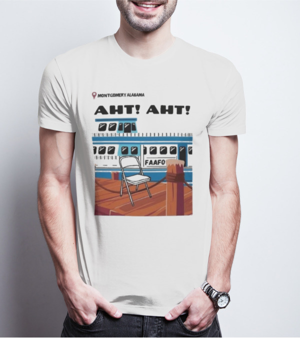 Montgomery Alabama AHT AHT FAAFO Brawl Chair Boat Scene T-Shirt