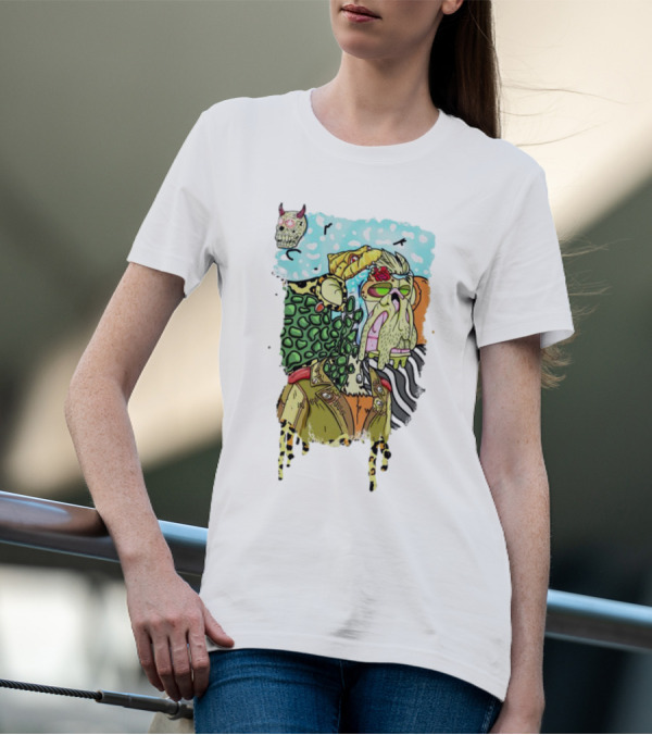 Mutant Cheetah Zombie Skull Fusion T-Shirt
