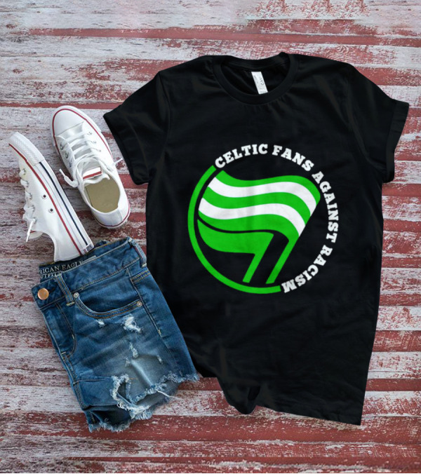 Celtic Fans Against Racism Green And White Flag T-Shirt