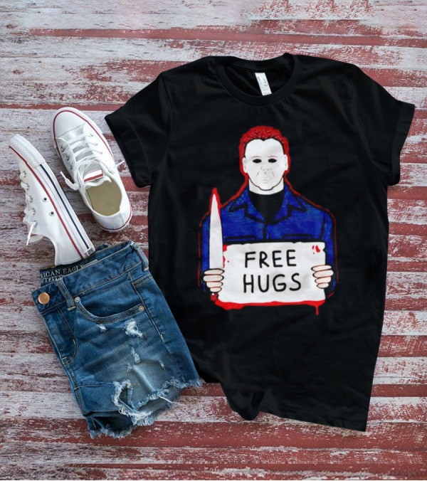 Free Hugs Michael Myers Knife Halloween Horror T-Shirt