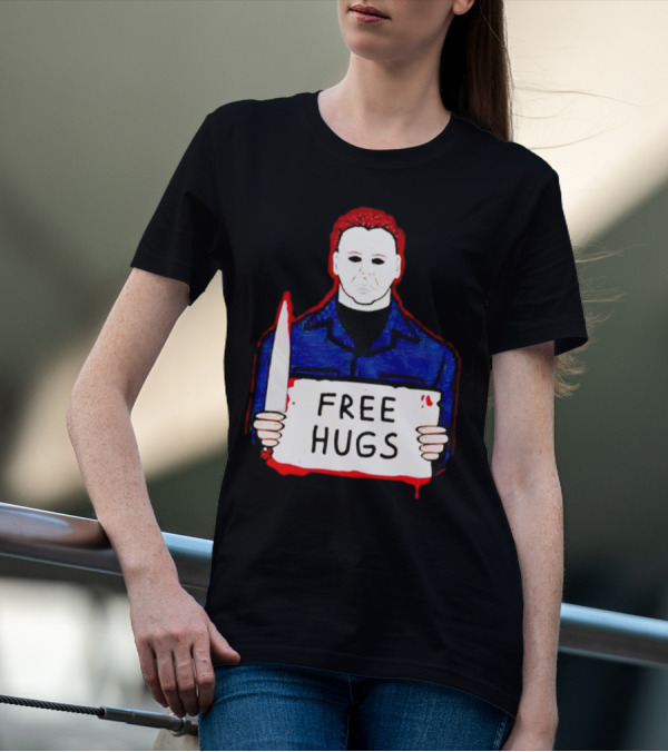 Free Hugs Michael Myers Knife Halloween Horror T-Shirt