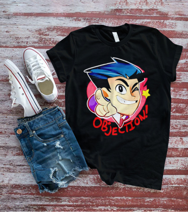 Phoenix Wright Ace Attorney Objection Winking Pose T-Shirt