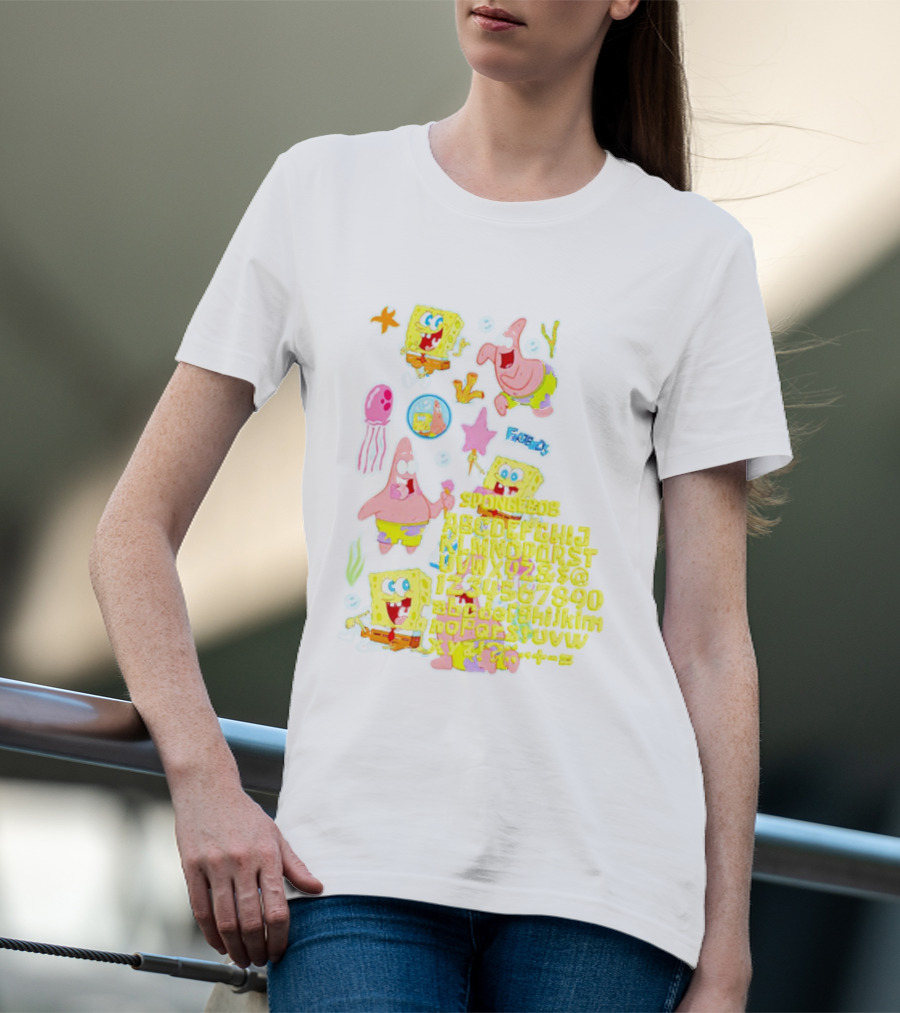 Spongebob Squarepants Patrick Star Jellyfish ABC Halloween Fun T-Shirt