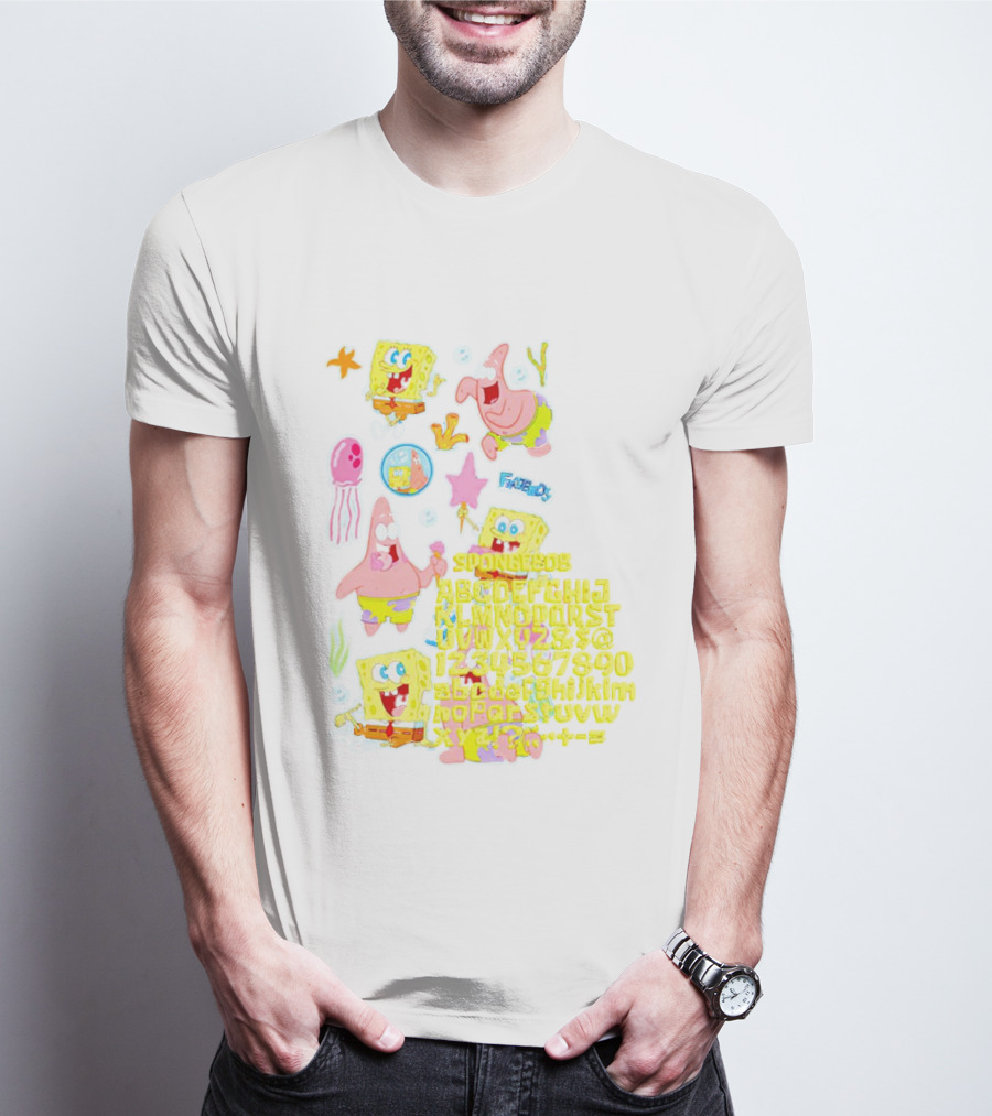 Spongebob Squarepants Patrick Star Jellyfish ABC Halloween Fun T-Shirt