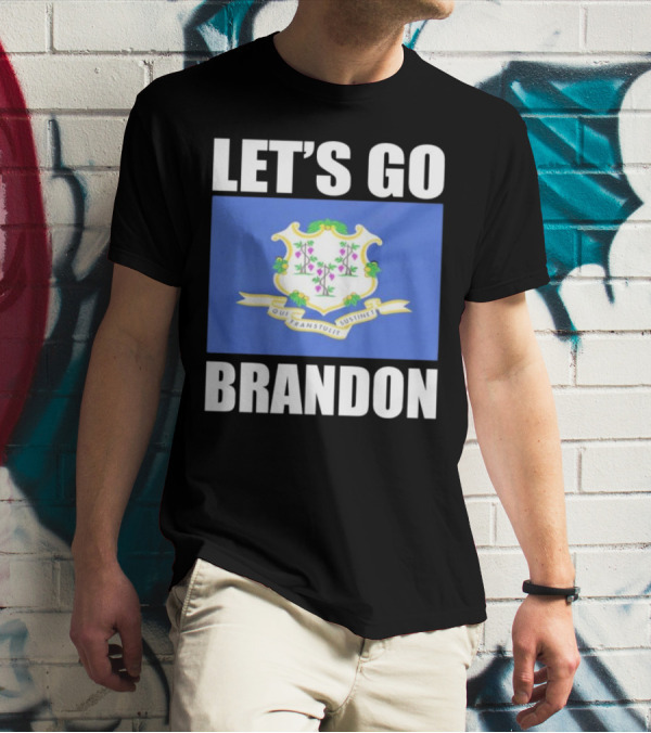 LET'S GO BRANDON Qui Transtulit Sustinet Connecticut Flag T-Shirt