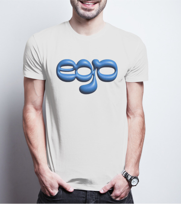 Ego Logo Blue Text T-Shirt