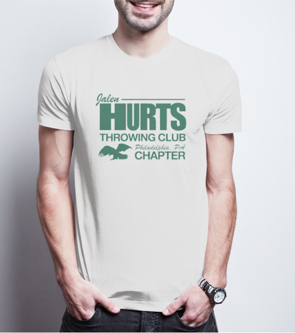 Jalen Hurts Throwing Club Philadelphia PA Chapter Flying Eagle T-Shirt