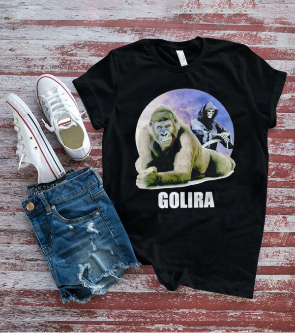 Gorilla With Grim Reaper In Cosmic Golira Scene T-Shirt