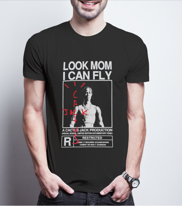 Look Mom I Can Fly Cactus Jack Production Special Bonus Documentary Video Restricted T-Shirt