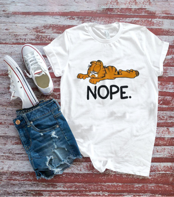 Garfield Sad Nope Classic Comic Lazy Mood T-Shirt