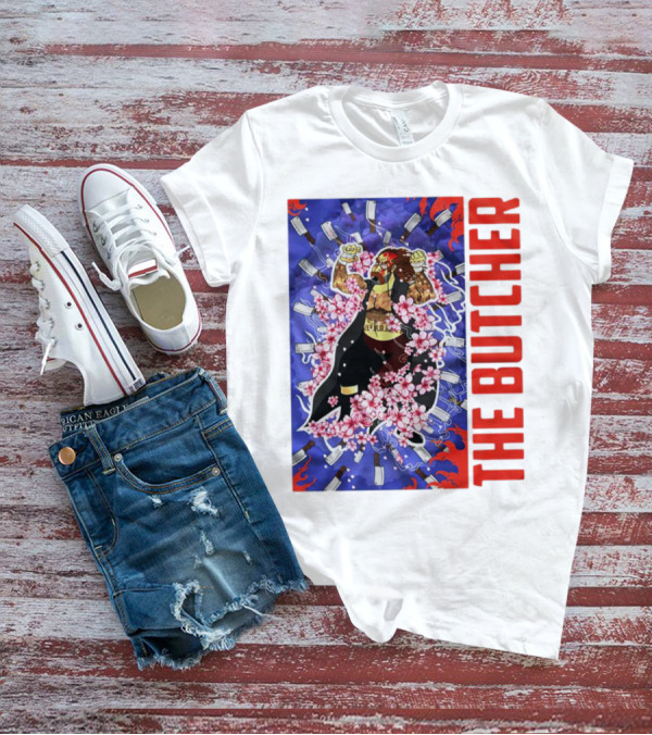 THE BUTCHER Cherry Blossom Blades Power Stance T-Shirt
