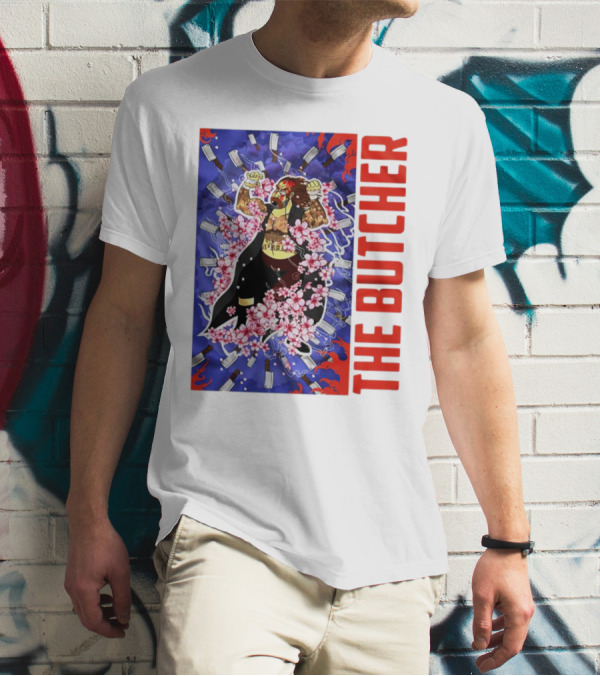 THE BUTCHER Cherry Blossom Blades Power Stance T-Shirt