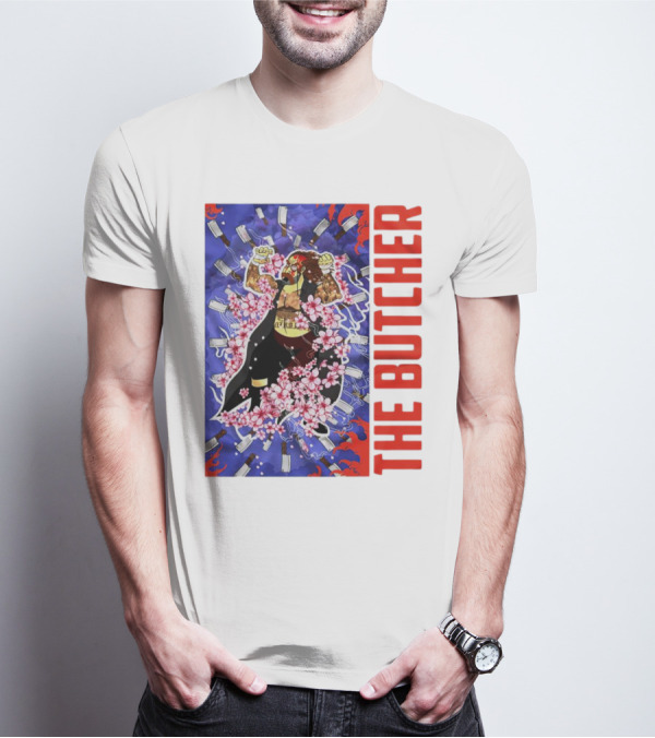 THE BUTCHER Cherry Blossom Blades Power Stance T-Shirt