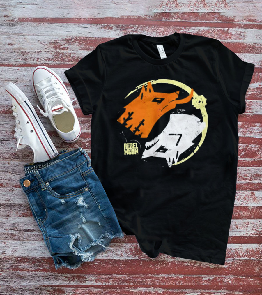 Rebel Moon Wolf Head Yin Yang T-Shirt