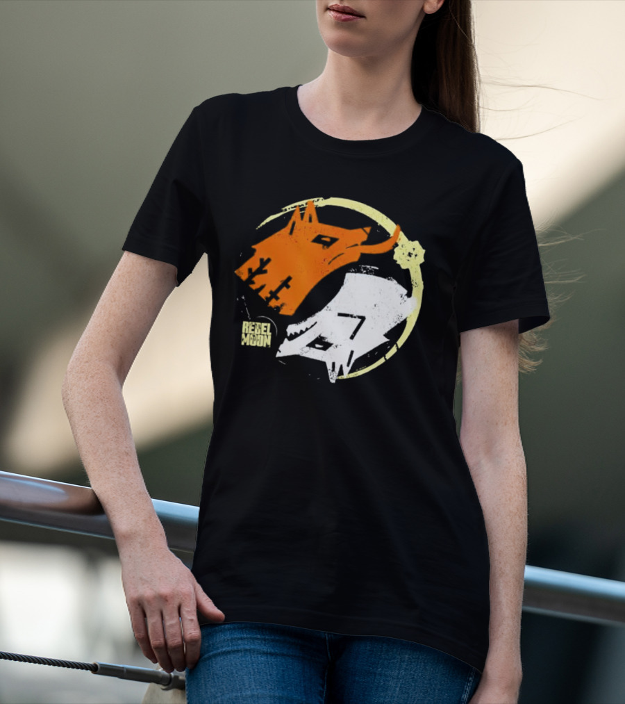 Rebel Moon Wolf Head Yin Yang T-Shirt
