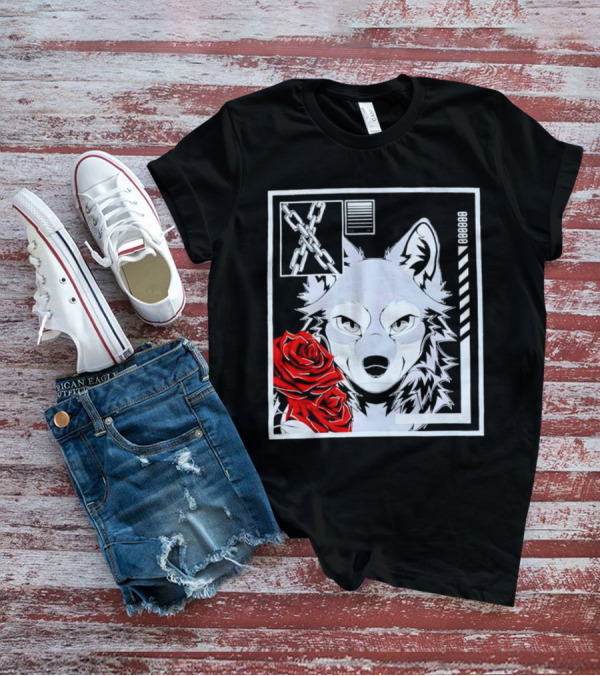 Wolf Rose Chains Red 88888 T-Shirt