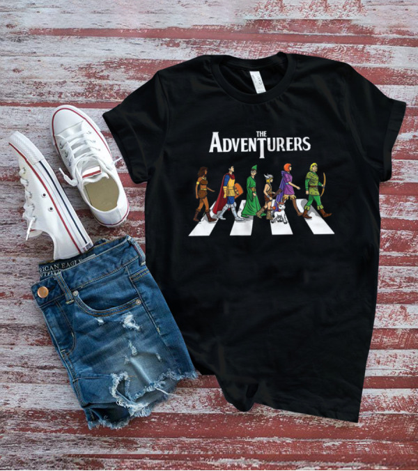 The Adventurers Dungeons And Dragons Abbey Road Characters T-Shirt