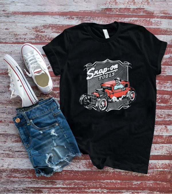Snap-On Tools Vintage Red Hot Rod With Skeleton Driver T-Shirt