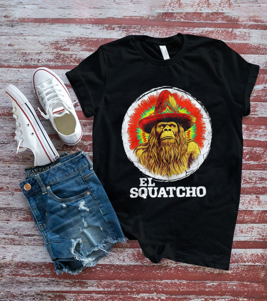 El Squatcho Psychedelic Sombrero Bigfoot T-Shirt