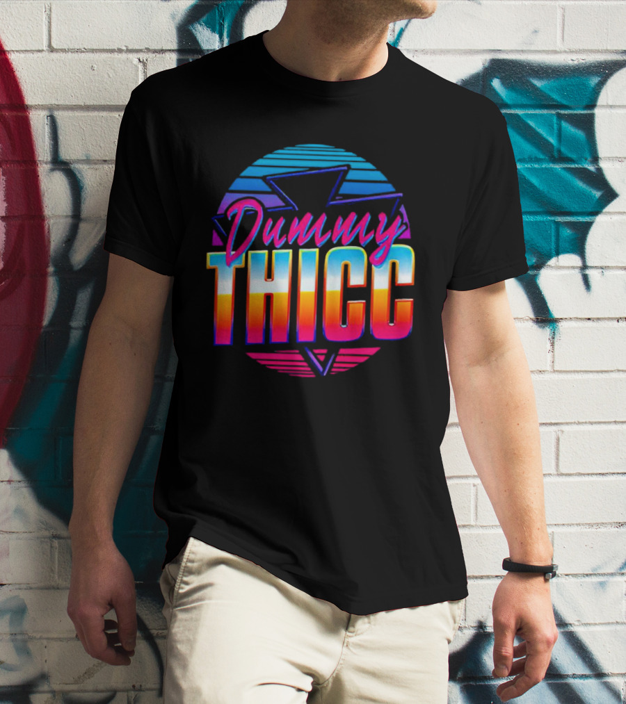 Dummy Thicc 80s Retro Vaporwave Aesthetic T-Shirt