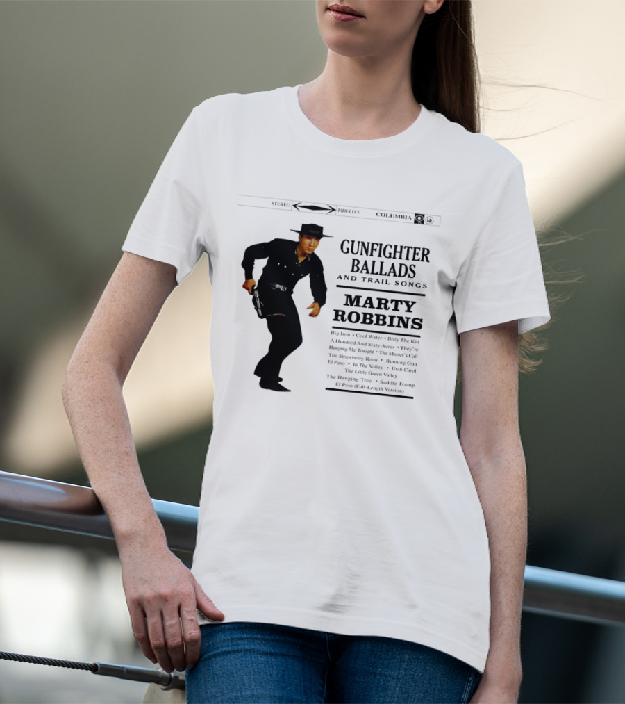 Marty Robbins Gunfighter Ballads And Trail Songs Album Cover Art Columbia T-Shirt