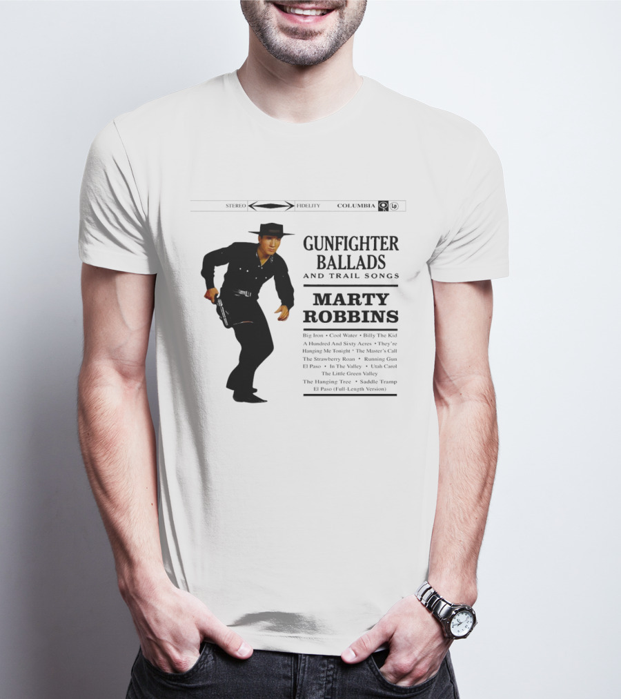 Marty Robbins Gunfighter Ballads And Trail Songs Album Cover Art Columbia T-Shirt