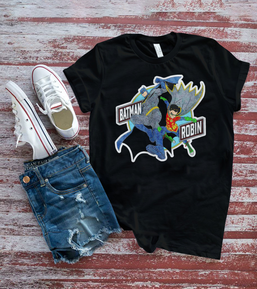 Batman Robin Retro Dynamic Duo Comic T-Shirt