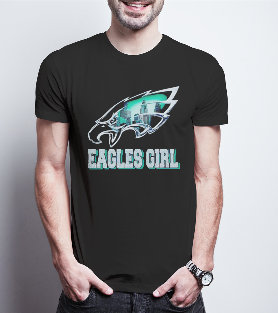 Philadelphia Eagles Girl Fly Eagles Fly Skyline T-Shirt