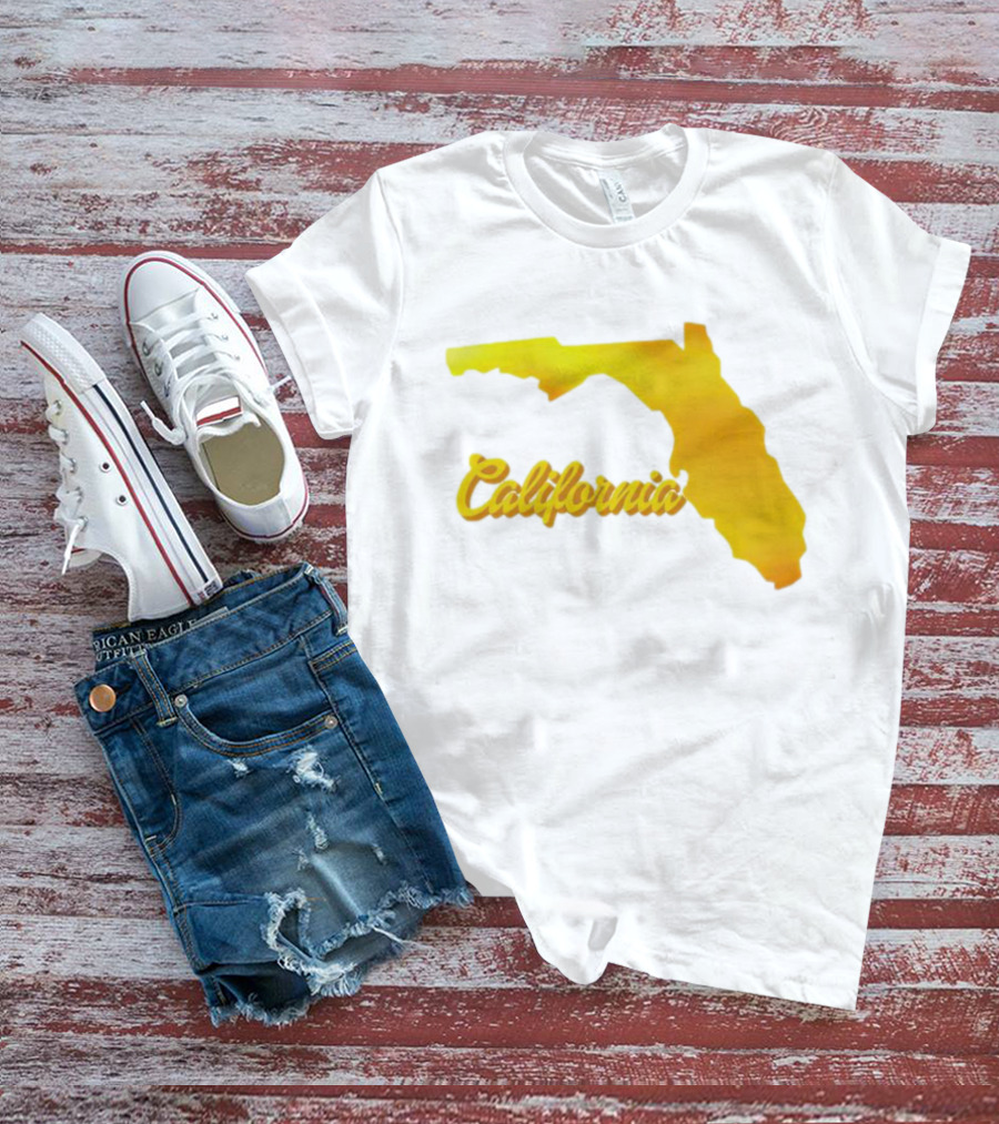 California Map Golden Florida Shape T-Shirt
