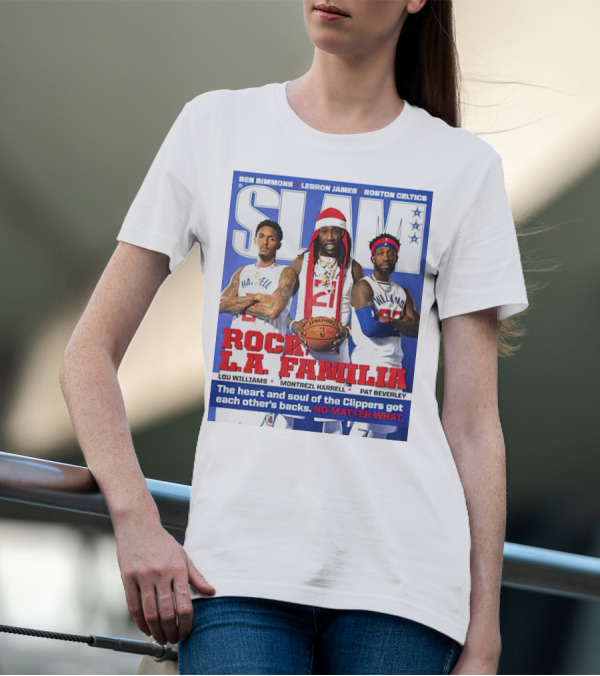 Slam Rock LA Familia Lou Williams Montrezl Harrell Pat Beverley Clippers T-Shirt