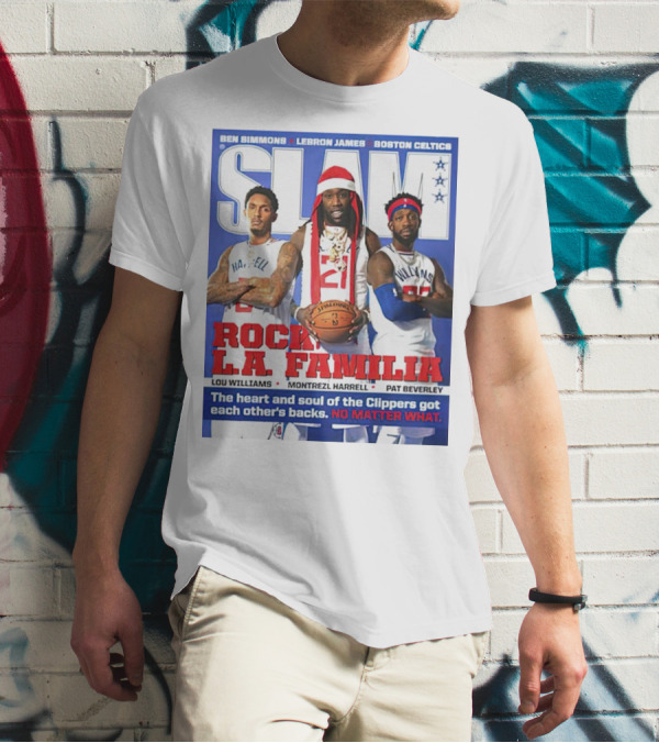 Slam Rock LA Familia Lou Williams Montrezl Harrell Pat Beverley Clippers T-Shirt