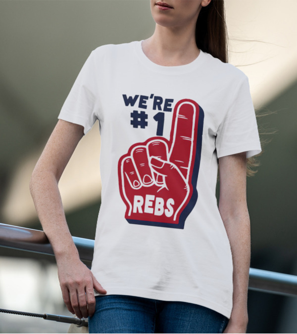 We're #1 Rebs Foam Finger Sports T-Shirt