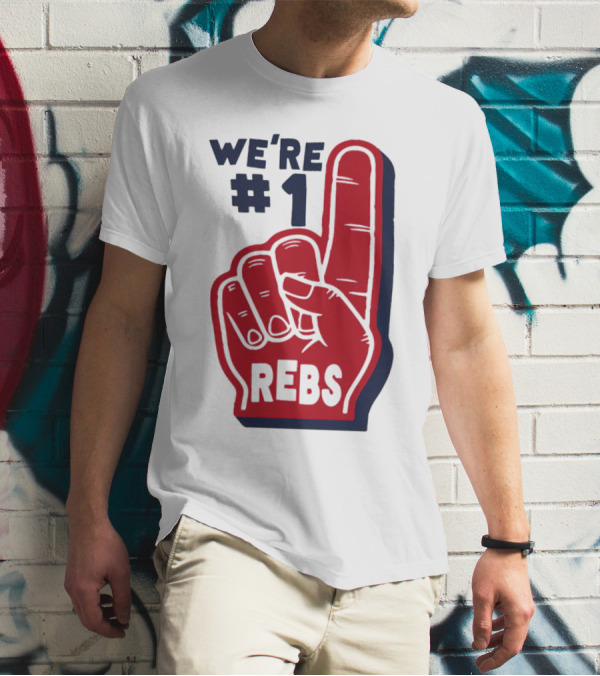 We're #1 Rebs Foam Finger Sports T-Shirt