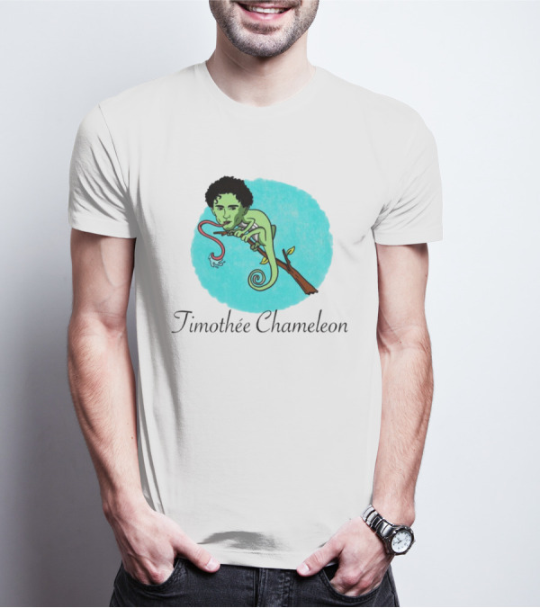 Timothée Chameleon With Green Lizard And Curled Tongue T-Shirt