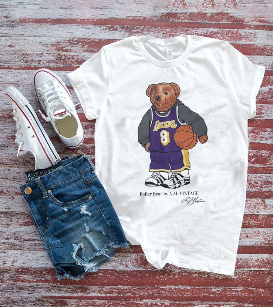 Lakers Baller Bear Kobe Bryant Champion Number 8 T-Shirt