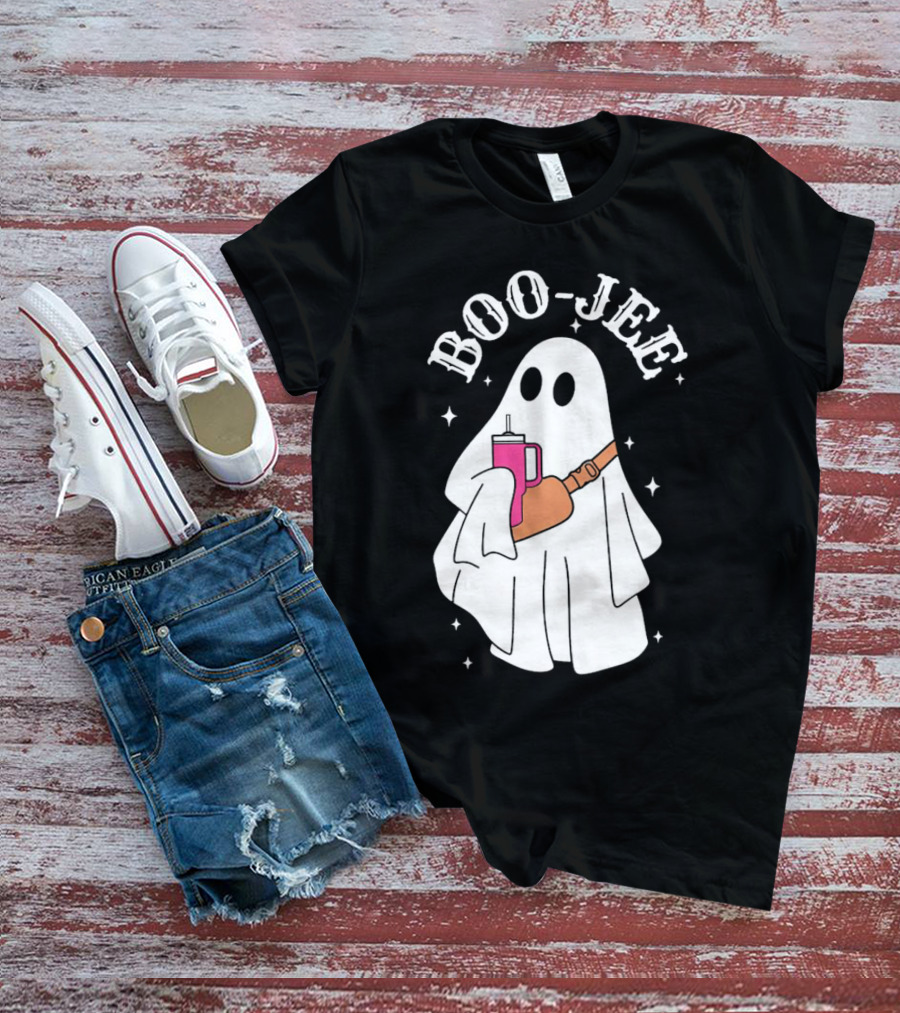 BOO-JEE Ghost With Drink Halloween T-Shirt