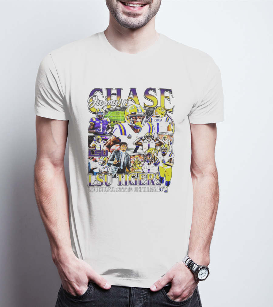 Ja'marr Chase LSU Tigers Football Collage Louisiana State University T-Shirt