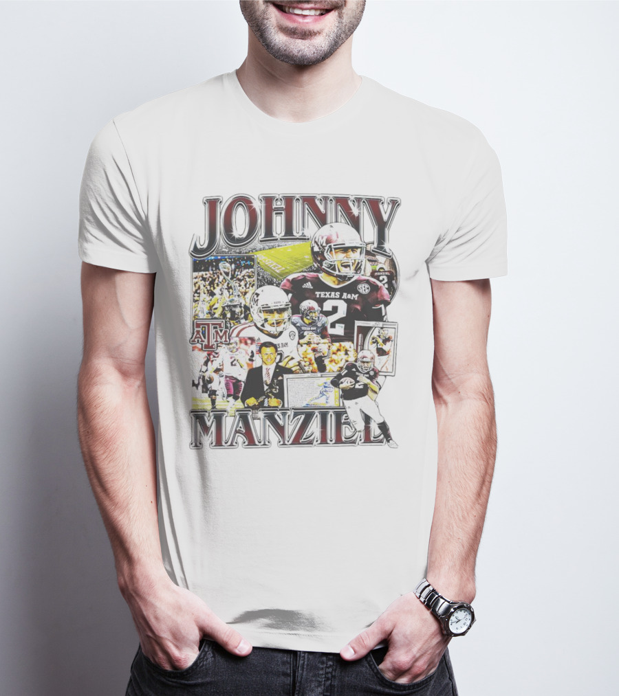 Johnny Manziel Texas A&M Aggies Football Highlights Collage T-Shirt