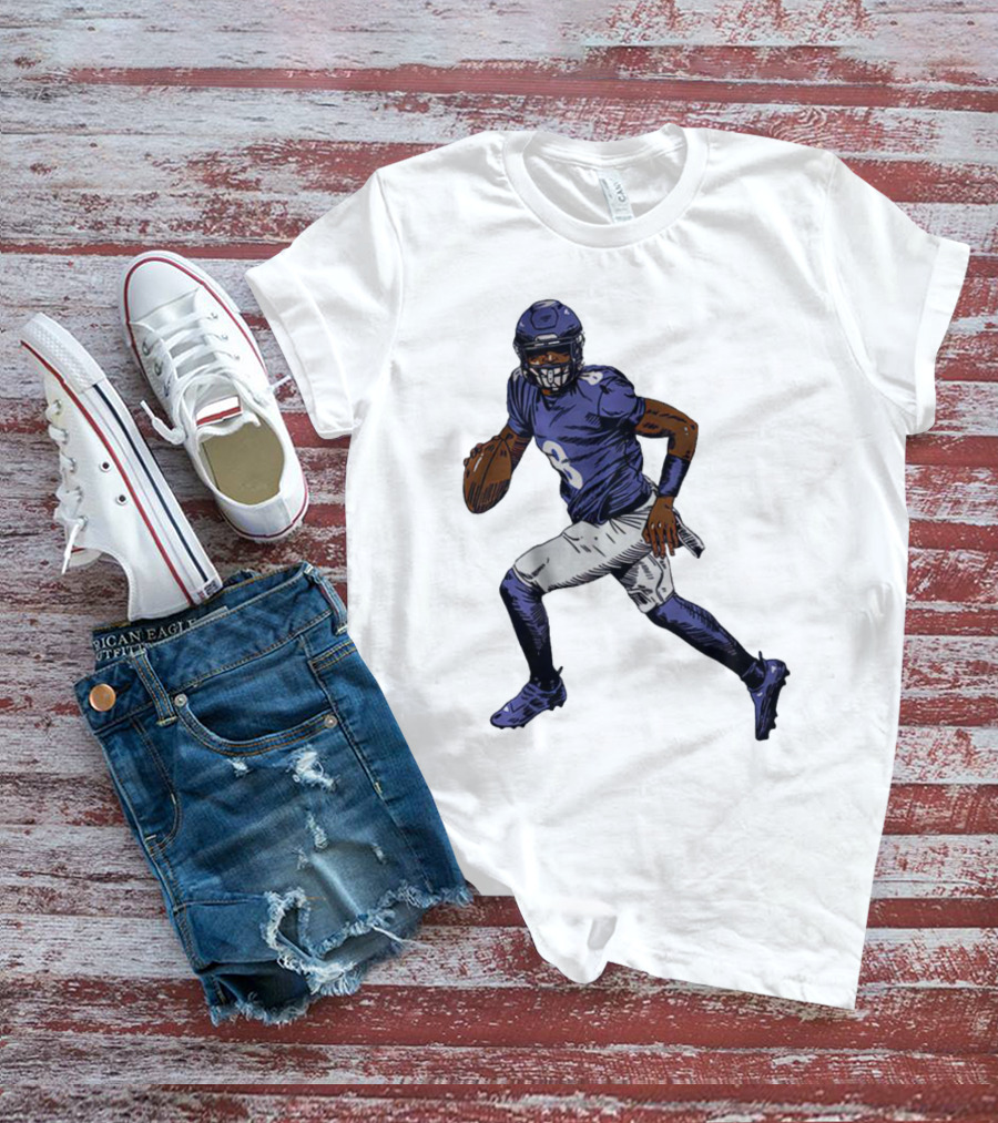 Lamar Jackson Baltimore Ravens Superstar Signature Pose T-Shirt