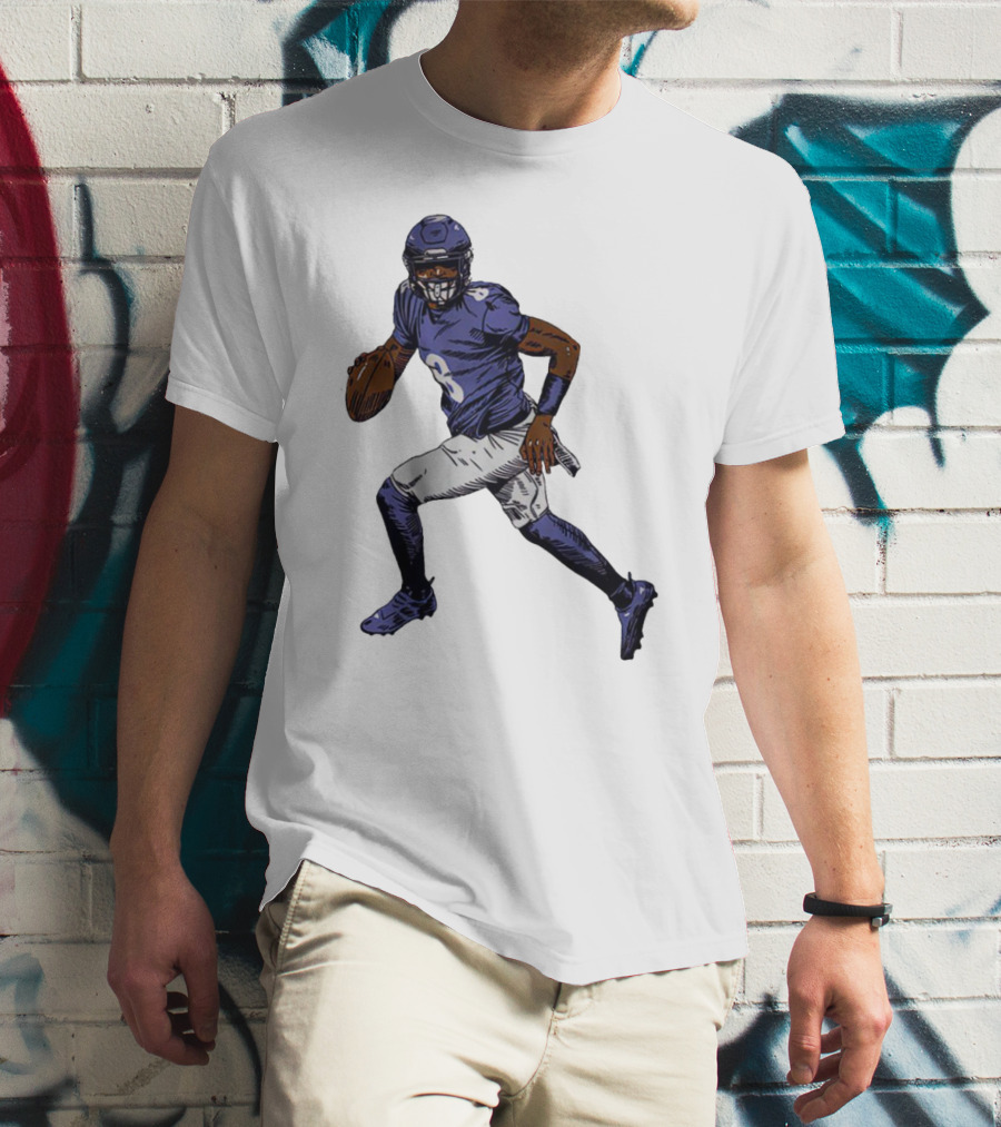 Lamar Jackson Baltimore Ravens Superstar Signature Pose T-Shirt
