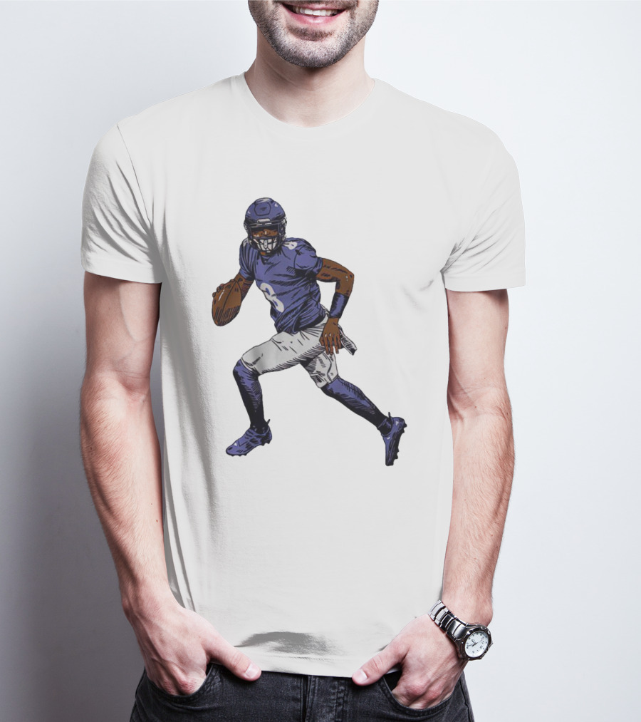 Lamar Jackson Baltimore Ravens Superstar Signature Pose T-Shirt