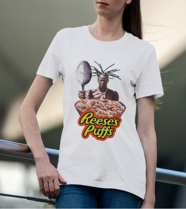 Travis Scott Reese's Puffs Cereal Spoon Branding T-Shirt