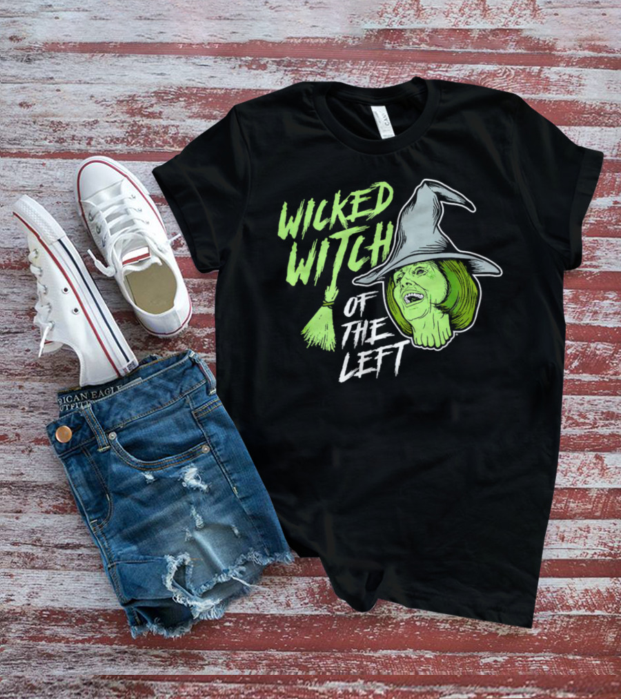 Wicked Witch Of The Left Halloween Pelosi Witch Hat Green Face T-Shirt