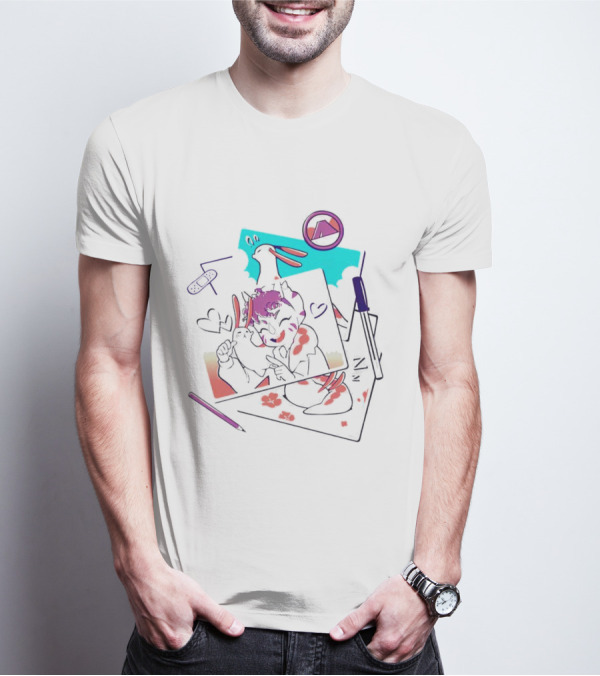 Mango Memories Nostalgic Doodle Animation T-Shirt