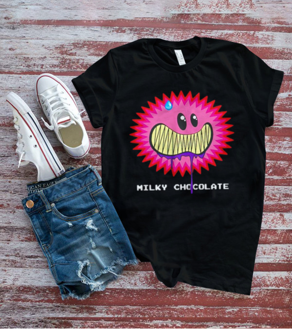 Milky Chocolate Happy Face With Dripping Mouth And Sweat Drop Comic T-Shirt
