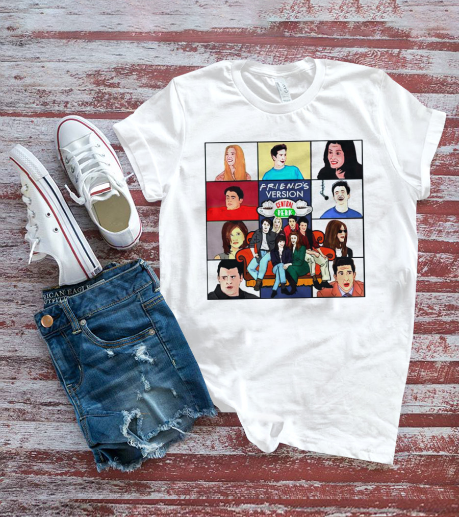 FRIEND'S Version Central Perk Iconic Characters Collage T-Shirt